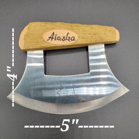 Alaska Carved Antler Stainless Veggie Rocker Chopper Blade - Picture 3 of 4